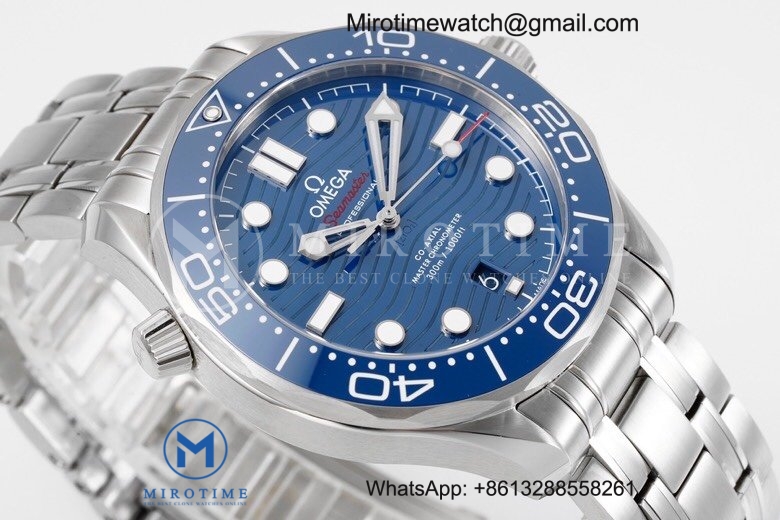 Seamaster Diver 300M ZF 1:1 Best Edition Blue Ceramic Blue Dial on 